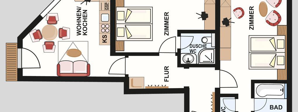 Wohnbeispiel - Ferienwohnung de Luxe Alpenresidenz am Mühlbach - Obergurgl 