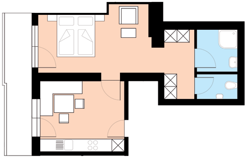 Grundriss Appartement 2 - Haus Wendlhof - Obergurgl 