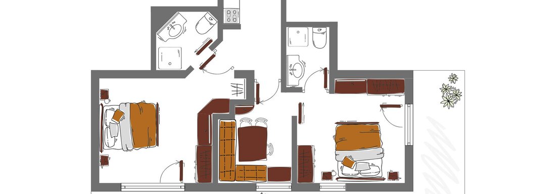 Grundriß Appartement "3" - Schönblick Gurgl - Obergurgl 