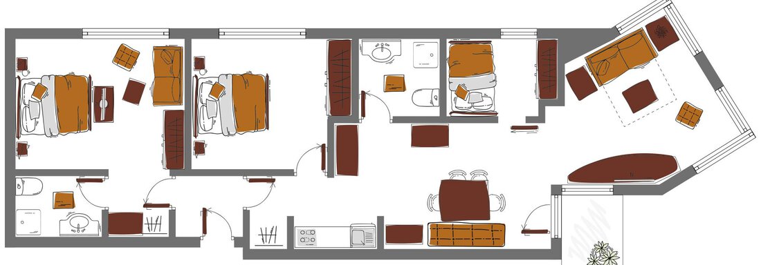 Grundriß Appartement "6" - Schönblick Gurgl - Obergurgl 